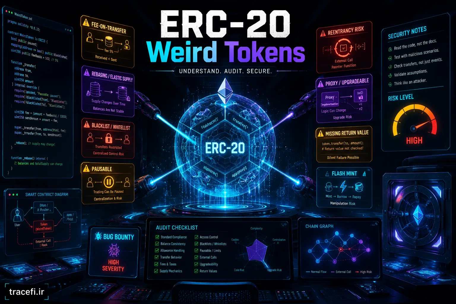 امنیت در توکن‌های ERC-20؛ از استانداردسازی تا رفتارهای غیرمنتظره